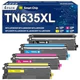 TN635XL Toner Cartridge Compatible for Brother TN635XXL TN635XL TN635 Toner Cartridge for MFC-L8930CDW MFC-L8730CDW MFC-EX575 MFC-L8970CDW HL-L8570CDW HL-L8430CDWT HL-L8430CDW Printer (4-Pack,CMYK)