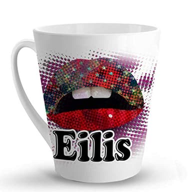 Makoroni - Eilis Female Name - 12 Oz. Unique Ceramic Coffee Cup, LATTE MUG