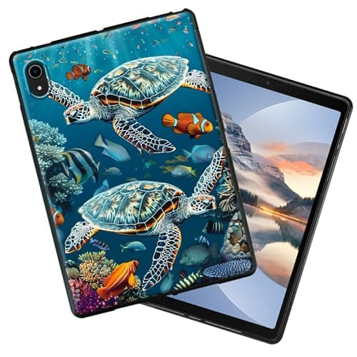 HEAKIERG Black Case for iPad 10.2 Inch 9th/8th/7th Generation 2021/2020/2019, iPad Pro 10.5 & Air 3 Case, Soft TPU Silicone Protective Shell Shockproof Cover for Women Men, Sea Turtle