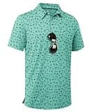 ZITY Men's Golf Shirts Short Sleeve Moisture Wicking Performance Print Patterns Casual Collared Golf Polo Shirt for Men
