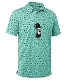 ZITY Men's Golf Shirts Short Sleeve Moisture Wicking Performance Print Patterns Casual Collared Golf Polo Shirt for Men