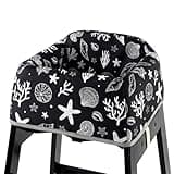 Mamatepe Reusable Baby High Chair Cover with Strap Pads & 2-Point Harness, Waterproof Portable Seat Cover for Restaurant Travel Home, Black