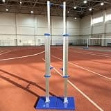 ZenHailure One Pair Portable Aluminium High Jump Standards Withstable Movable Blue Iron Base,Height Adjustable 30cm–230cm (1ft–7.5ft),Lightweight Durable Track and Field Gear,for School Training