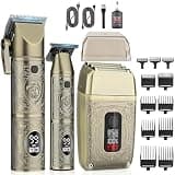 DAXXIN Hair Clippers, Professional Hair Clipper Electric Shaver Hair Trimmer Kit 8500 RPM Rechargeable Cordless Haircut Machine for Men