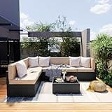 Pamapic 7 Pieces Outdoor Sectional Furniture,Wicker Patio sectional Furniture Sets,All-Weather Rattan Sectional Sofa Conversation Set with Coffee Table and Washable Couch Cushions Covers