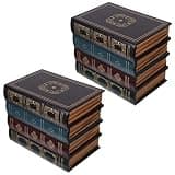 Kisangel 2 Sets Shaped Book Box - 7.9"X6.3"X5.5" Vintage Faux Book Storage Box - Desktop Safe Hidden Keepsake Trinket Case For Sundries Jewelry New Year Festival