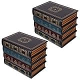 Toddmomy 2 Sets Faux Book Storage Box - Wooden Book Shaped Safe - 7.9"X6.3"X5.5" Vintage Keepsake Container for Hidden Jewelry Keys Money Collection &