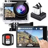 icefox 20MP 5X Zoom Action Camera 4k 60Fps with EIS, WiFi Remote Control, Waterproof Underwater Camera for Snorkeling Cycling Vlogging