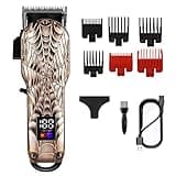 DAXXIN Hair Cutting Tool, Professional Barber Hair Clippers Home Hair Cutting Machine with LCD Display Adjustable Cone Rod Trimmer for Men Grooming Kit