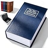 Book Safe Lock Box, Book Shaped Security Lock Box with Realistic Books Design, Durable Hidden Books Safe with Combination Lock for Home and Office Storing Extra Cash Jewelry (Blue, M)