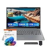 Lenovo IdeaPad Slim 3 15.6" HD Display Laptop, Intel Core i3-N305, 8GB LPDDR5, 1.12TB Storage(128GB UFS+1TB Docking Station Set), Intel UHD Graphics, Windows 11 Pro, Numeric Keypad, WiFi 6, Grey