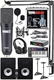 Studio Equipment Set Private Package-7, Monitor, Microphone, Sound Card, Headphones, MIDI Keyboard for Recording, Podcasting, and Music Production