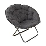 Velvet Single Moon Chair Foldable Recliner for Dorm Indoor Outdoor Leisure Use(Dark Gray)