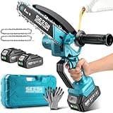 SEESII Chainsaw 6 Inch Mini Electric Chainsaw Cordless Battery Powered, 2026 Upgraded Hand Held Saw with 2x2000mAh Batteries for Wood/Tree Trimming, Chain Saw Gift for Men Husband Father Gardener