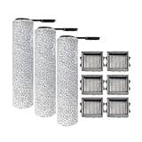 Replacement Brush Roller & HEPA Filter Compatible with Tineco Floor One S9 Artist Pro/Steam Wet Dry Vacuum, 3 Rollers + 6 Filters