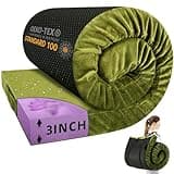 BDEUS Memory Foam Camping Mattress Pad 3inch Cot Size Waterproof Roll Up Bed Sleeping Mat for Adults Portable Roll Up Mattress for Travel Guest Floor Bed Cot Mattress Pad for Car, Tent (Green, Cot)