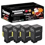 Compatible for Xerox 006R04616 006R04617 006R04618 006R04619 Toner Cartridge Work for Xerox VersaLInk C620 C625 Printers, with Chip, High Yield 9000 Pages, Clear Printing (4 Pack Black)