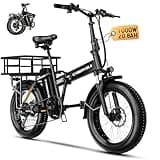 Cybervelo 750W Folding Electric Bike, 48V 20.8AH Large Removable Battery E-Bike,80 Miles Max Range, 20" Fat Tire Electric Bike for Adults, Adult Electric Bicycles Commute E-Bikes for Women/Men