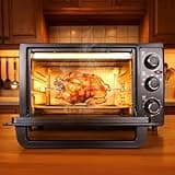 34QT/32L Convection Oven – 1500W Countertop Toaster Oven with 60-Min Timer, Crispy Roast, Dehydrate & Rotisserie, 6 Accessories Included, Black US Plug