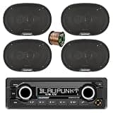 Blaupunkt Durban 424 Single Din 24V Bluetooth DAB+ Stereo Reciever, 4X 6x9 70 Watt Max 4-Way Car Audio Speakers w/Wire