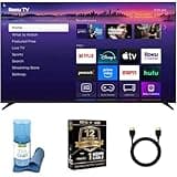 Roku 55 Inch Class Pro Series 4K QLED Mini-LED Smart TV with HDR, Voice Remote, Wi-Fi 6, Dolby Vision, 12 Month CPS Warranty, HDMI Cable and Screen Cleaner for Home Entertainment Streaming (55 inch)