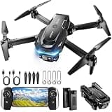 Drone with 1080P Camera - Foldable Remote Control Quadcopter with Gesture Control, 3D Flip, One Key Start, Emergency Stop, 2 Batteries, Easier to use, Toy for Adults Beginners, Black