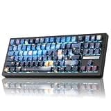 ZORNHER ZH870 Wireless Mechanical Gaming Keyboard,80% Blue Custom Creamy Sound Keyboard with Starry Night Dye Sublimation PBT Keycaps,Pre-lubed Linear Switches,Hot-Swappable,RGB Backlit