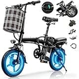550W Powerful Electric Folding Bike for Adults – 23MPH Top Speed, 35 Miles Range, 48V 12Ah Battery, Foldable Ebike with Charger & Dual Disc Brakes,14" Commuter Mini E Bikes, Hill Climbing Commuter