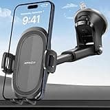 APPS2Car Car Phone Mount with Suction Cup, Universal Windshield Dashboard Holder with Sticky Gel Pad, Compatible with iPhone 17/16/15/14/13, Samsung, Most Smartphones
