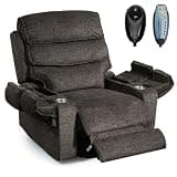 Power Lift Recliner Chair Oversized with Extended Footrest Big Tall Man 27 Inch Wide 8 Nodes Massage and Heat Recliner Chair for Living Room Bedroom