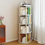 Rotating Bookshelf Tower, 5 Tier Spinning Bookcase Lazy Susan, Revolving 360° Book Shelf Storage Round Carousel, Vertical Rotate Turning Spiral Corner Organizer, Bedroom, Living Room, Office, 18.11" D
