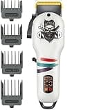 WTYBRMYO Hair Clipper Electric Trimmer Men Professional Barber Cordless Shaver for Man Cleaning Machine(White)