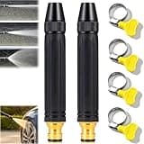 2026 NEW Home High-Pressure Car Wash Water Gun with Booster Nozzle and Hose, Multi Function Lawn & Garden Watering Sprayer for Plant Watering Lawn Car (2Pcs + 4 Clamps)