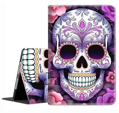 Case for Samsung Galaxy Tab S8 2022/Tab S7 2020 11 Inch (Model SM-X700/X706/T870/T875/T878) - Slim Fit Standing Cover with Auto Sleep/Wake,Skulls & Flowers 2