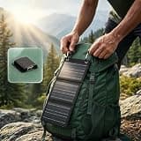 Portable Solar Panel – Foldable, USB Charging, Weather-Resistant, Foldable Lightweight Solar Panel with Hard Outer Shell Protection for Small Power Station,Phones, Power Banks, Camping (Black)