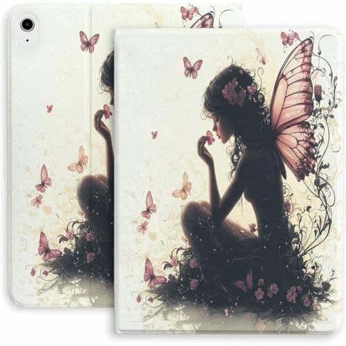 Askdfdf Butterfly Fairy Case for iPad 9th/10th/11th Gen,Mini 5/4/3/2/1(7.9in) Mini 6 (8.3in) Mini 7(8.3in),Air 4/5/6/7,Pro 11in(2020/2021/2022/2024) Auto Wake/Sleep