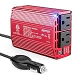 Bestek 400W Car Power Inverter for Vehicles – DC 12v to AC 110v Car Plug Adapter Outlet with PD 30W USB-C &USB-A 3.0 Fast Charging, Car Charger Cigarette Lighter Adapter for Laptop, Road Trip, Camping