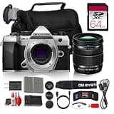 OM SYSTEM OM-5 Mark II Mirrorless Camera, 20.4MP Live MOS Sensor, TruePic IX Processor, UHD 4K Recording, 121-Point AF, Vari-Angle Touchscreen, Silver (Bundle)
