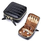 EutDett Leather Travel Jewelry Case, Jewelry Pouch Bag with Zipper, Small Organizer for Necklaces, Earrings, Rings, Bracelets, Watch, Gifts for Women
