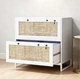 2 Drawer Lockable Lateral File Cabinet with Adjustable Hanging Bar for Letter Size Files, Home Office Storage