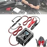 6v 12v Automatic Intelligent Recognition, Smart Pulse Desulfator & Battery Repairer, Trickle Charger with LED Display for Car Motorcycle Marine Boat ATV (1 pc)