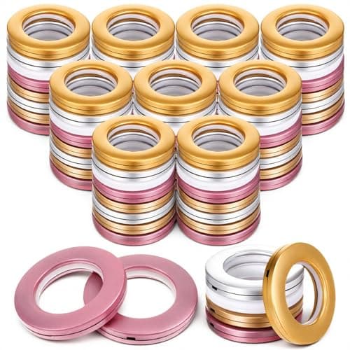100 Pcs Curtain Grommets 1-9/16 Inch Inner Diameter 40mm Stainless Steel Curtain Eyelet Rings for Window Shower Drapery Living Room