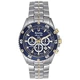 Bulova Men's Marine Star Two-Tone Stainless Steel Chronograph Quartz Watch, Blue Dial Style: 98H37