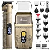 Hatteker Professional Hair Clipper Electric Razor Foil Shavers for Men Body Nose Ear Hair Grooming Kit with Triple Blades Cordless Waterproof