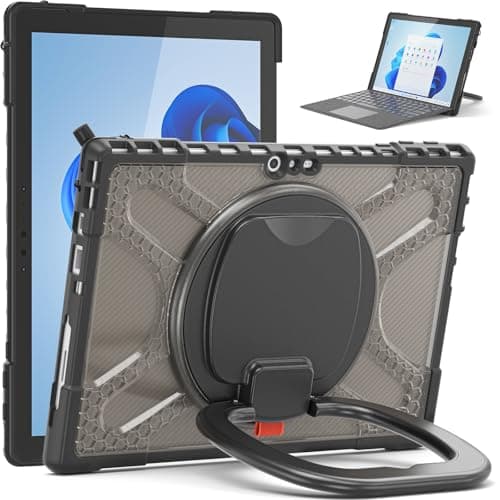 Tablet Travel for Microsoft Surface Pro 7/6 / 5/4 / 7+ Case with Rotating Stand for Type Cover Keyboard with Kickstand, Shockproof Rugged Protective Cases Tablet Protection(Grey)