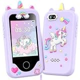 Kids Smart Phone for Girls, Christmas Birthday Gifts for Girls Age 3-10 Kids Toys Cell Phone, 2.8" Touchscreen Toddler Learning Play Toy Phone with Dual Camera, Game, Music Player, 8GB Card Purple