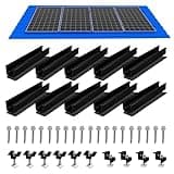 Solar Panel Mounting Brackets, Roof Mount Kit, Rails and Clamps Included for Thickness 1.18”-1.38”, in A Row Assembly on Tin, Flat and Sheet Rooftop, Aluminum Alloy (4pc-Black)