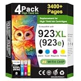 CINKCOCO 923e 923XL 923 Ink Cartridges for HP Printers 8125e 8120e 8135e Replacement for HP 923 Ink Cartridges for Office Jet Pro 8125e 8130e 8120e 8120 8135e 8135 8139e with Chip (4 Pack)