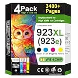 CINKCOCO 923e 923XL 923 Ink Cartridges for HP Printers 8125e 8120e 8135e Replacement for HP 923 Ink Cartridges for Office Jet Pro 8125e 8130e 8120e 8120 8135e 8135 8139e with Chip (4 Pack)