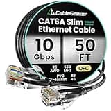 CableGeeker CAT6A Slim Ethernet Cable 50FT